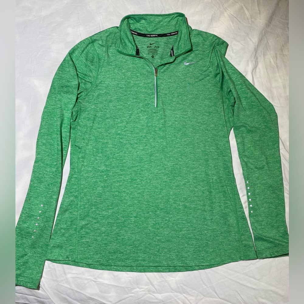 Nike Running Dri Fit Women’s 1/2 Zip Top, Size M, Green, Lightweight, EUC!